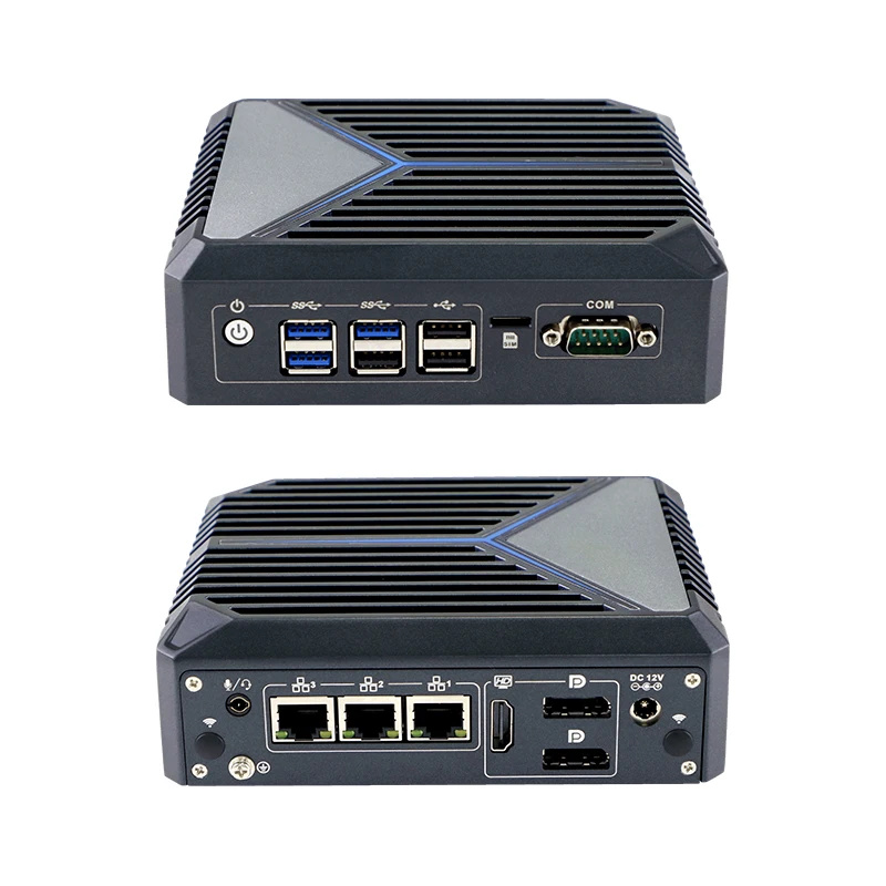 Mini Computer Small Host without Fan Embedded Industrial Control Machine 3 2.5 Network Ports