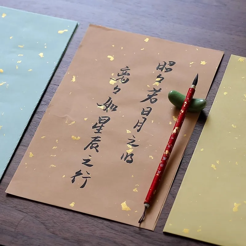 40 Sheets Half Ripe Xuan Paper Chinese Soft Brush Calligraphy Wax-Resist Dyed Paper