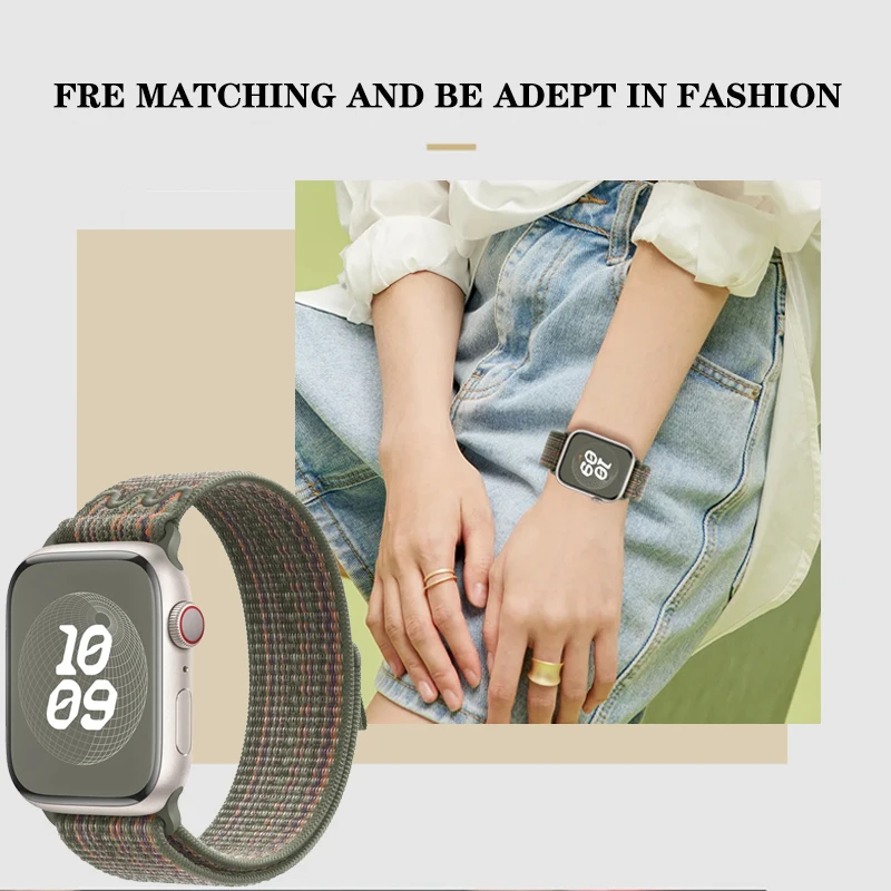 Nylon Strap For Apple Watch Ultra 49mm Sport Bracelet For Apple Watch Series Ultra2 9 8 7 se 6 5 4 Band 45mm 41mm 44mm 42mm