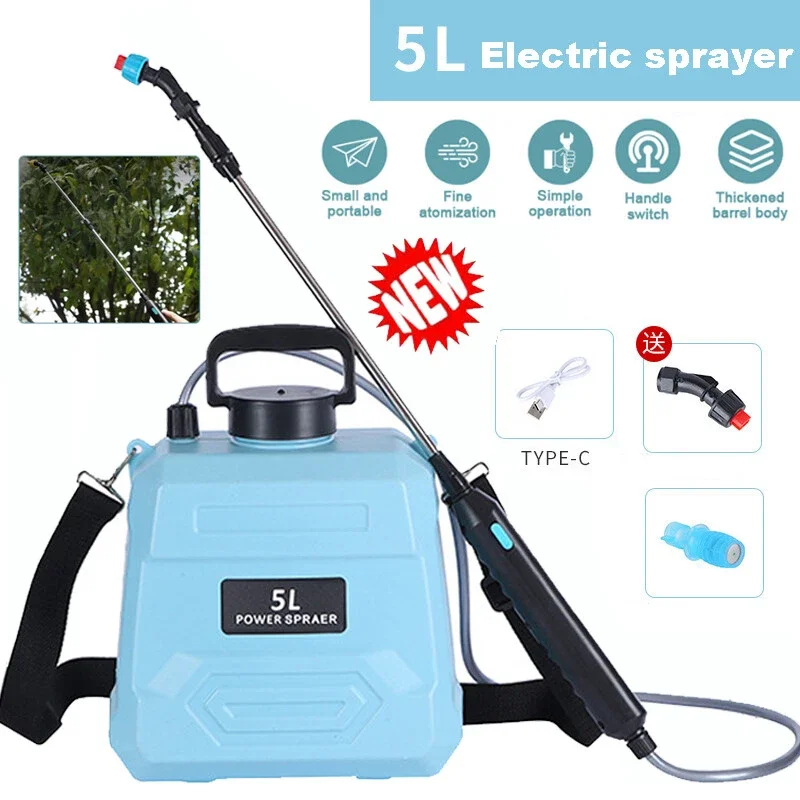 

Electric Garden Pump Sprayer Backpack Garden Spray Portable Small High Pressure Pesticide Spray For Farm Orchard Garden Tool 5L