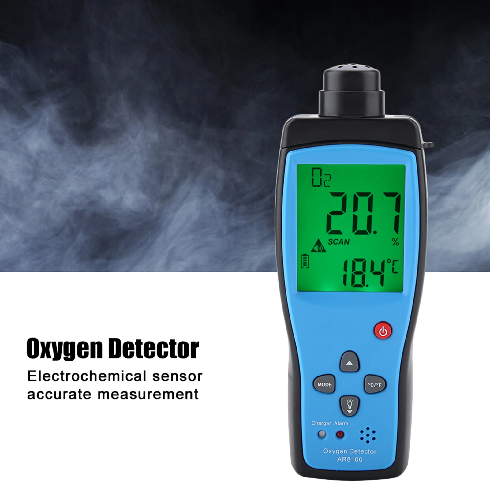 

O2 Gas Detector Oxygen Detector SMART SENSOR AR8100 Oxygen Detector Rechargeable LCD O2 Gas Meter Thermometer Oxygen Monitor