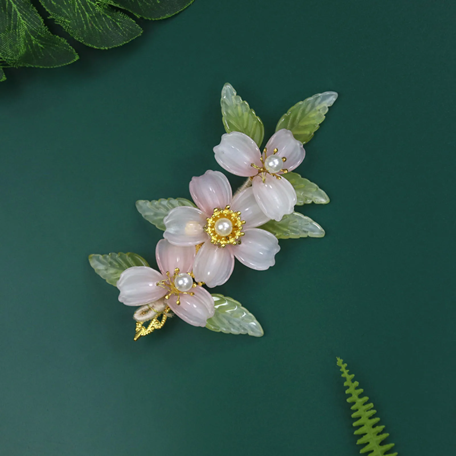 

Chinese Hanfu Flower Hair Clip Handmade Pearl Hairpin Chinese Hair Accessories Retro Headpiece For Women Fairy Hair Jewelry