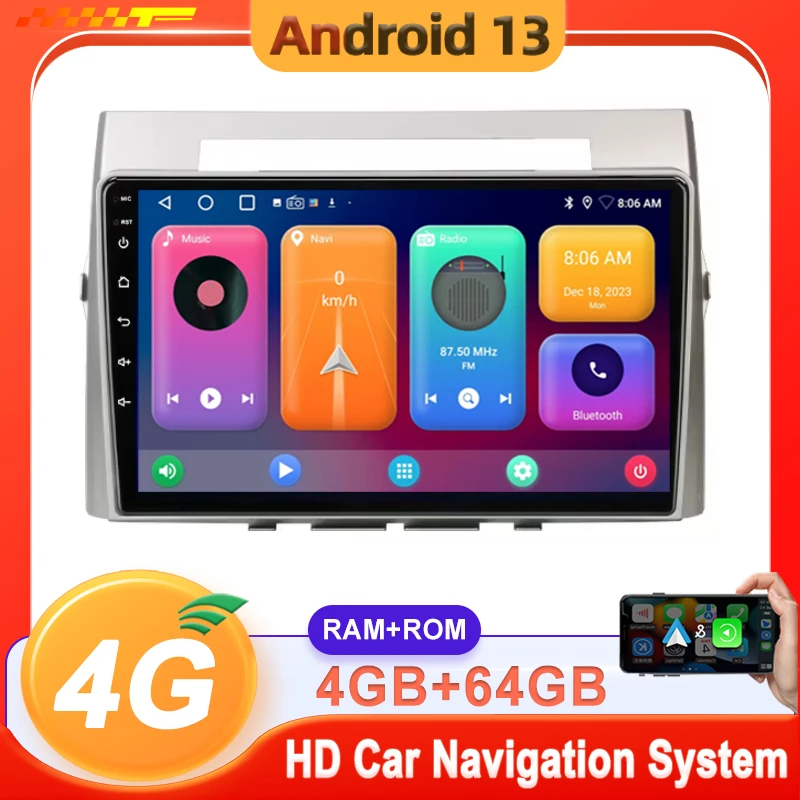 

9 inch Android 13 Carplay Auto Car Radio For Toyota Corolla Verso AR10 2004-2009 GPS Navigation QLED Screen Stereo Head Unit HDR