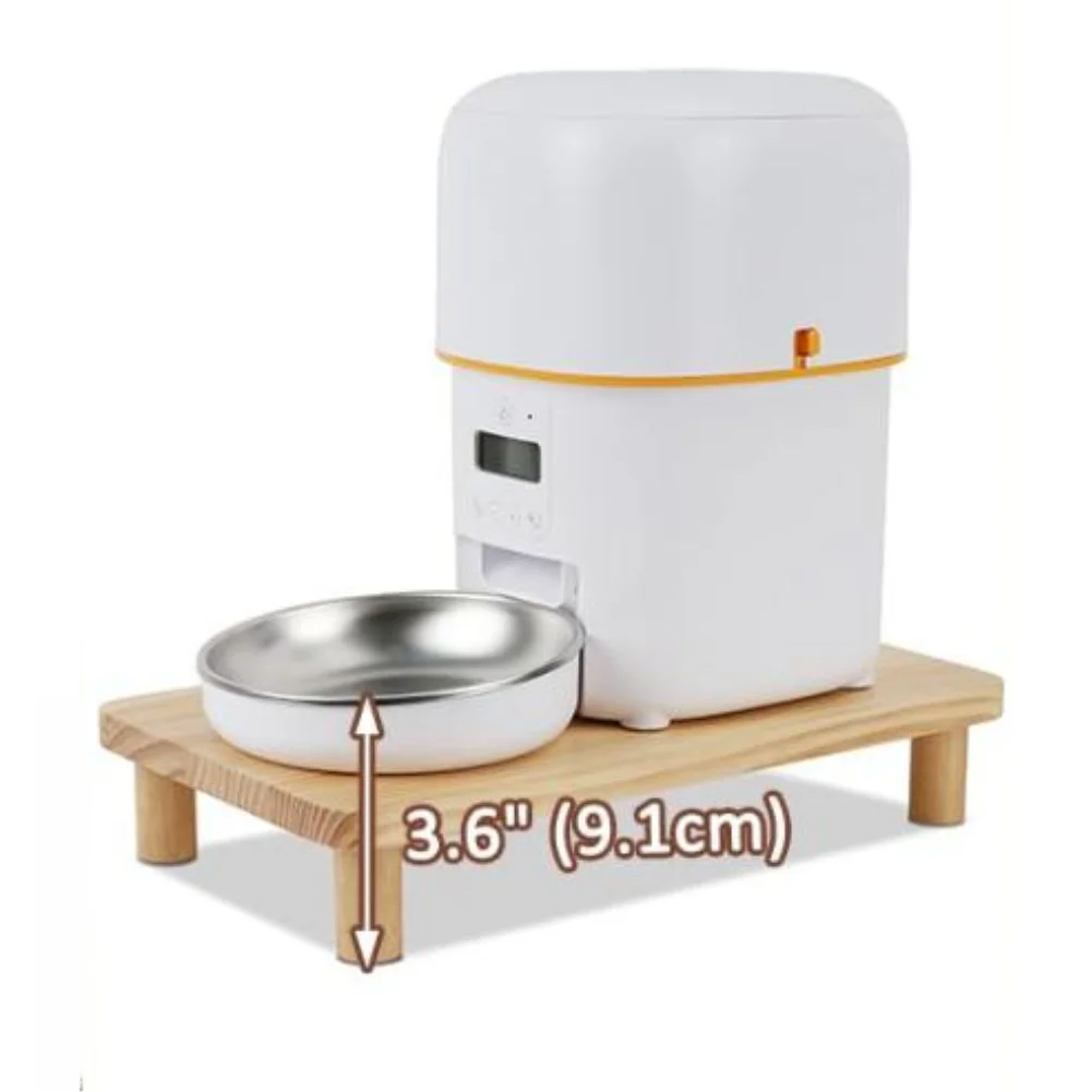 Wooden Stand for Automatic Cat Feeders Elevated Height Design Made from Natural Wood Supports Ergonomic Feeding Position