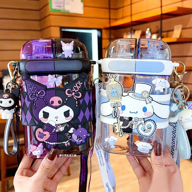 

KawaiiPopular Cartoon Anime Characters Kuromi Double Drinking Separation Water Cup High-Precision Children Cup Student Water Cup