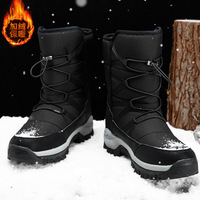 Men boots winer waterproof  Men Snow Boots High Top Ankle  Boots Platform Warm Plush