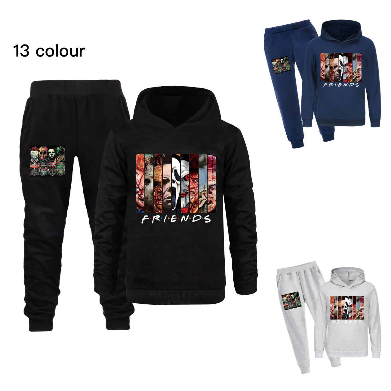 

Nightmare Before Christmas Clothes Kids Long-Sleeve Hooded Sweatshirts Trousers 2pcs Set Boys Halloween Outfits Girls Tracksuits