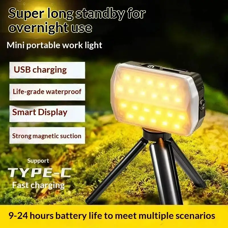 

HOT!Portable Outdoor Camping Lantern Super Long 4000mAh Battery Rechargeable Emergency Light Strong Magnet Work Light for Repair