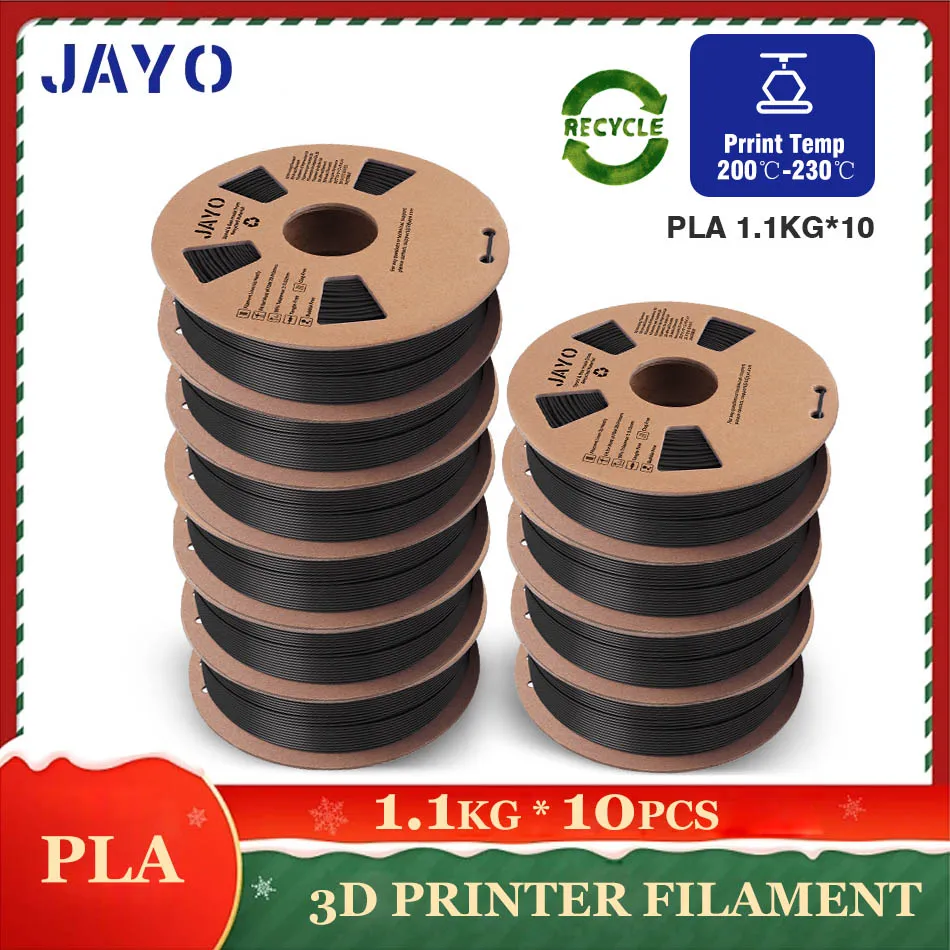 JAYO PETG/PLA PLUS/ PLA Filament 1.75MM 10Rolls 100% No Bubble for FDM 3D Printer Materials Filament DIY Gift FastShip