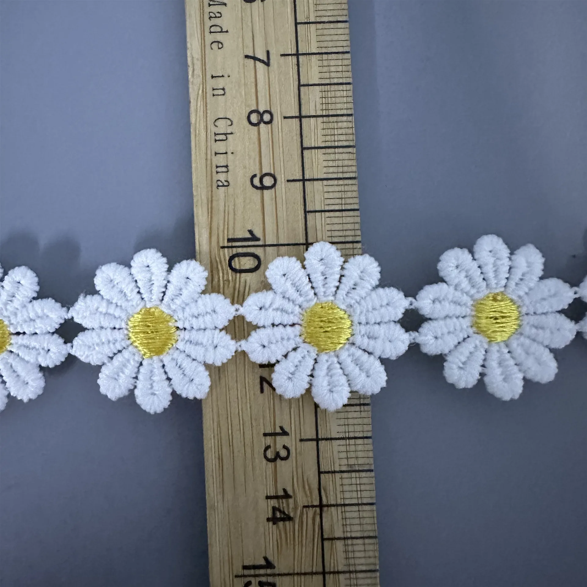 Daisy Lace Sunflower Wedding Dress with Flower Decoration Embroidery Lace for Crafts Trim Applique White Ribbon DIY Trimmings