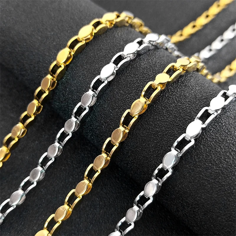 Hip Hop Stainless Steel Choker Link Necklace for Women Men Gold Silver Color Basic Trend Birthday Gift Thick Chain Jewelry joyas