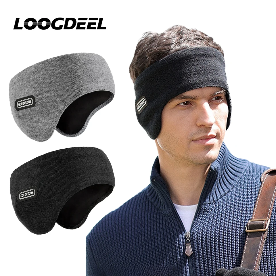 

LOOGDEEL зимние наушники для женщин и мужчин, модные уличные защитные наушники, наушники, однотонные, мягкие, плюшевые, теплые для ушей