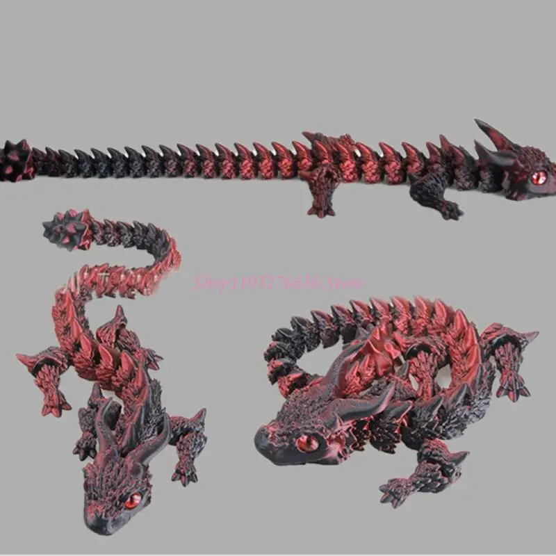 R6FD Dragón metálico inquietos juguete alivio estrés flexible para niños y adultos Diseño articulado portátil