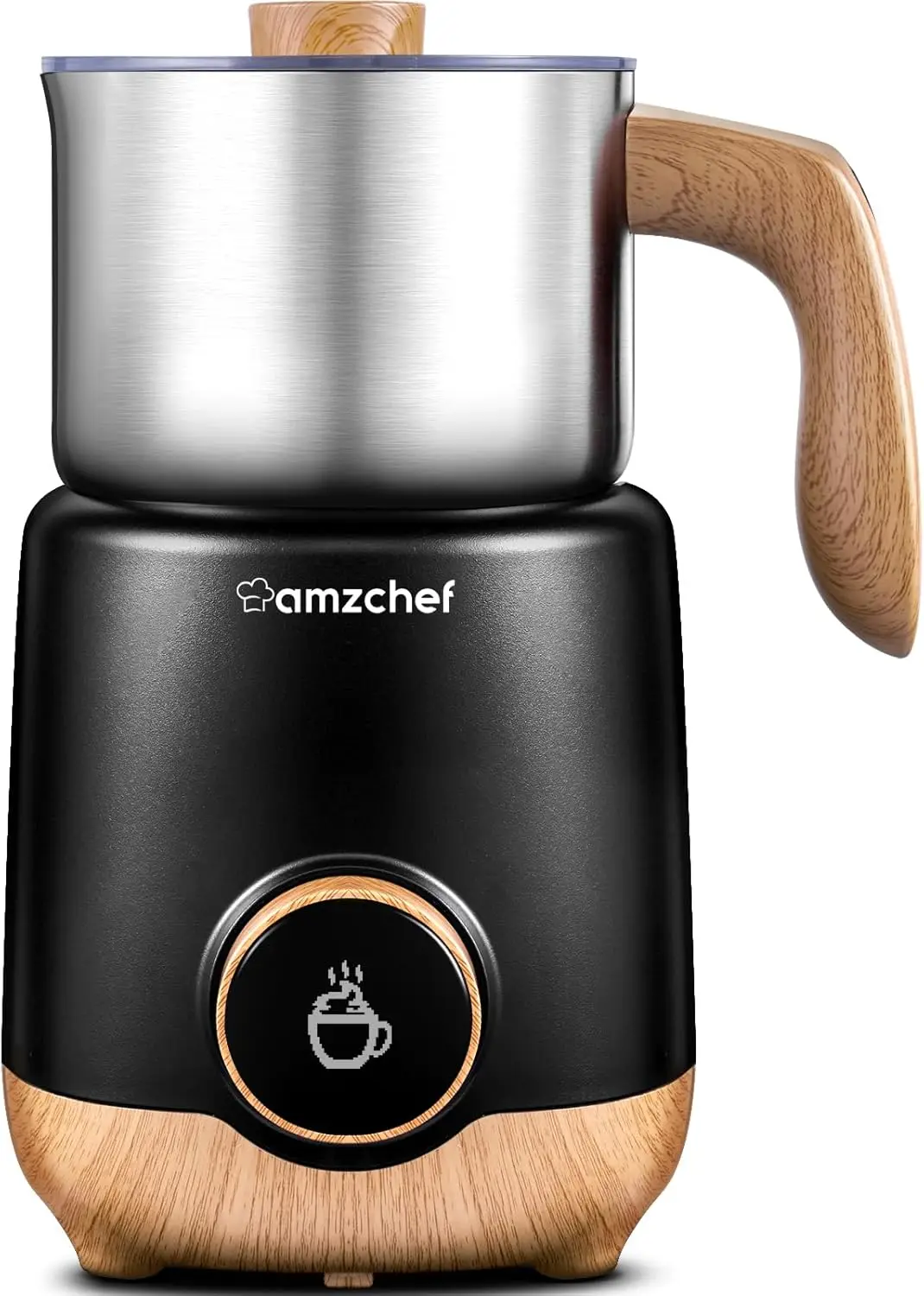 

8-in-1 Automatic Milk Frother Steamer, 550W Stainless Steel, Makes Latte Cappuccino Hot Chocolate Baby Food