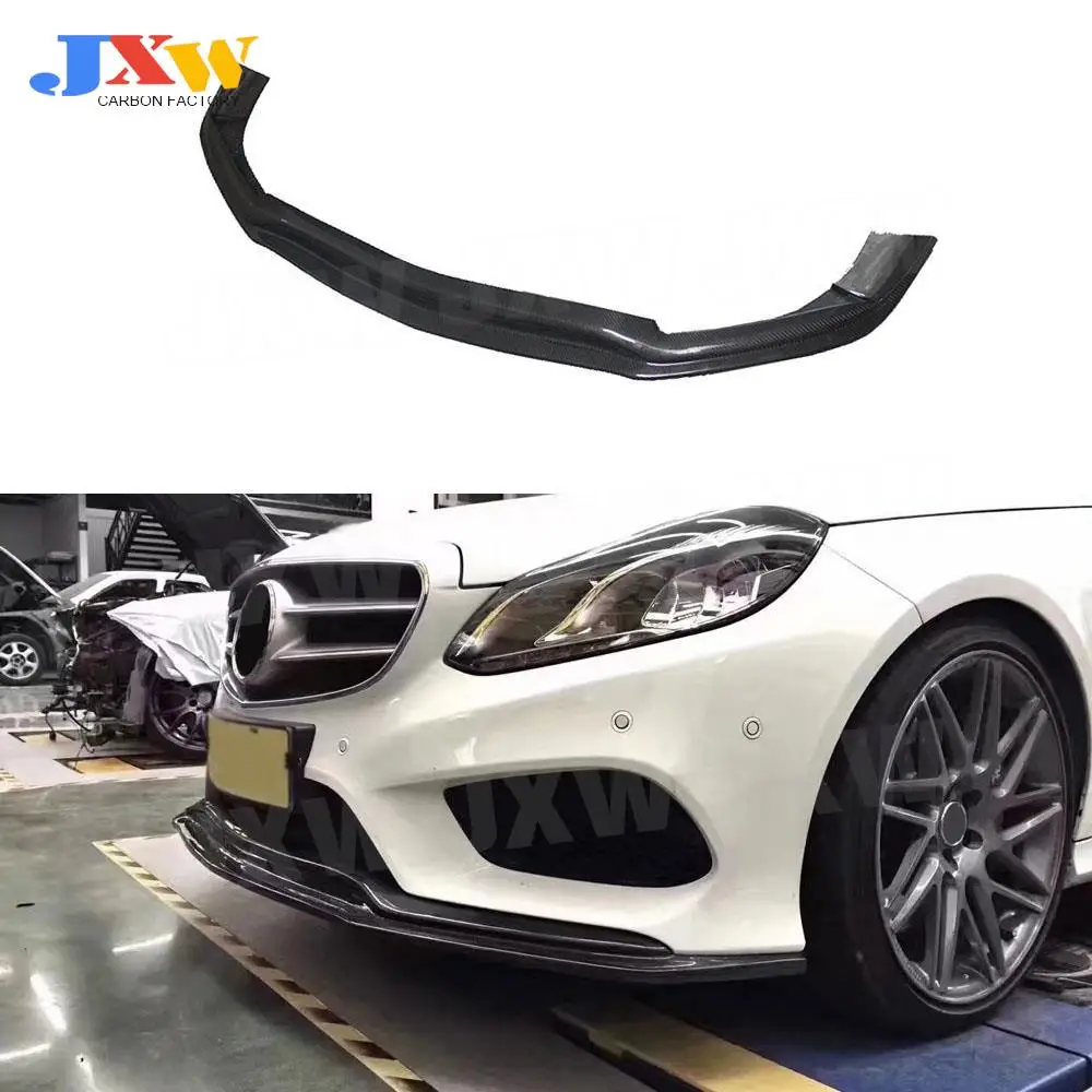 

For W212 Carbon Fiber Front Lip Spoiler for Mercedes Benz E Class E260 E300 E400 Sport Sedan 4 Door 2014 2015 FRP Bumper Guard