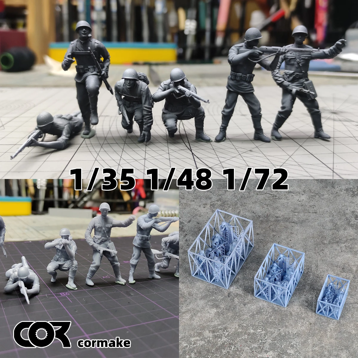 

Soviet Union march army figure Soldier team Military Man Set Assembly Scale Set Static plastic Military model kit 1/72 1/35 1/48