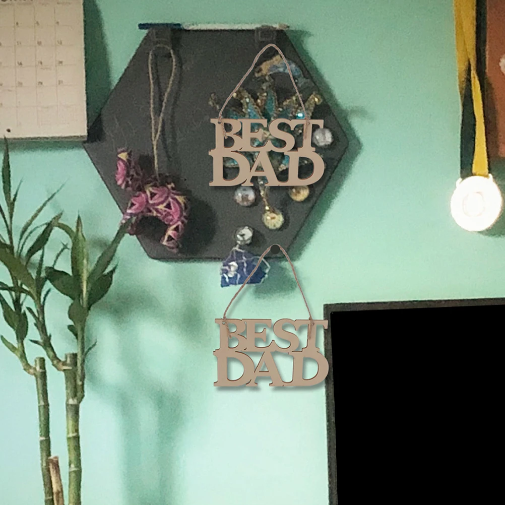 

20 Pcs Father's Day Wooden Slice Craft Decor Wall Hanging Ornaments Home Gifts Wood Crafts Dad DIY Kits Fathers Day Presents