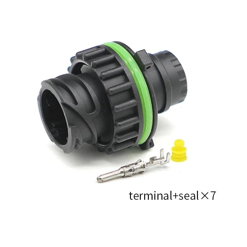 1718230-1 TE نوع كابل دائري موصل السيارات 7 حفرة الذكور نهاية البلاستيك قذيفة غمد موصل مقاوم للماء
