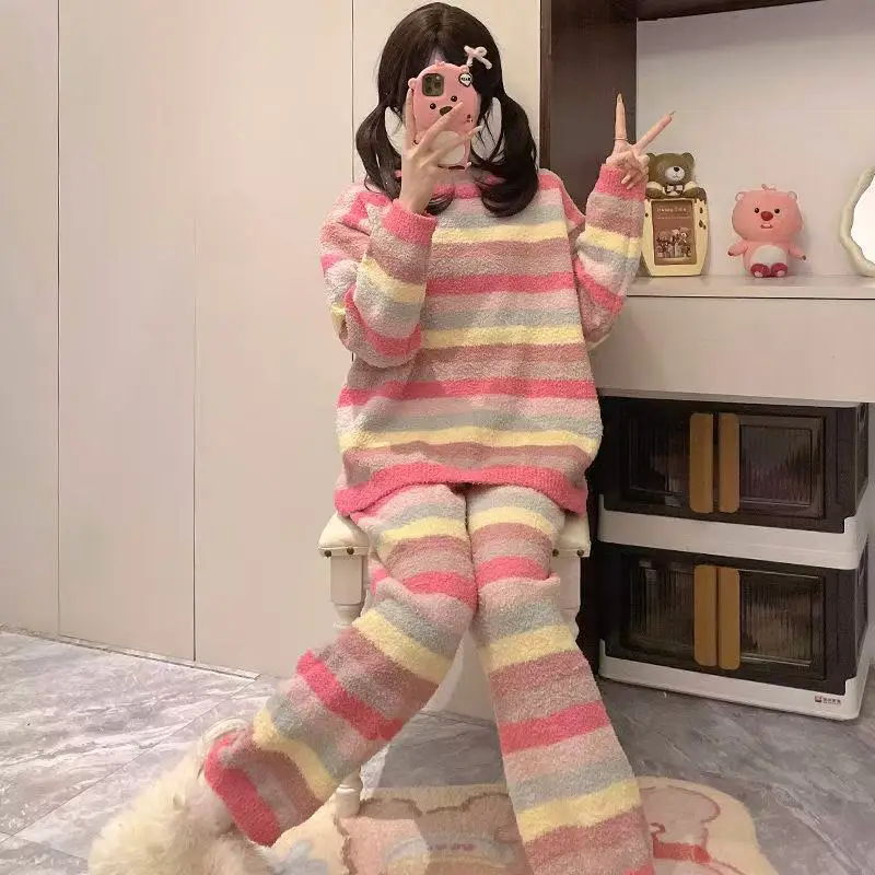 

Pajama Sets Modest Women Twill Creative Crayon Design Durable Breathable Washable Casual Spring Summer Sleep Set Loungewear 2026