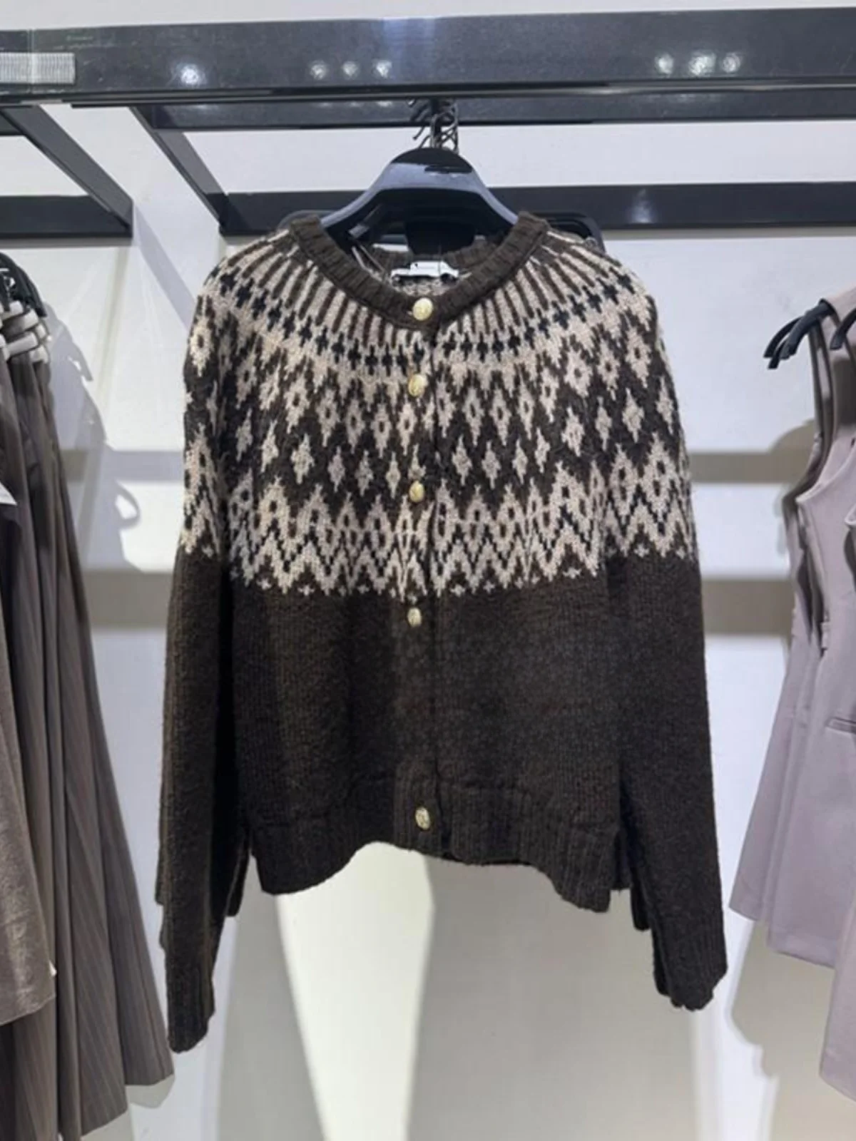 

Spring New Arrival Women's Knitted Long Sve round Ne Cardigan Coat Embroidered Warm Outerwear URCACHE Commute Sle Loos...