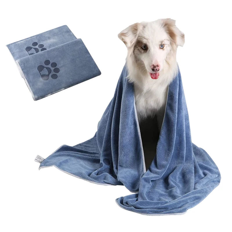 Pet Dog Bath Towel Soft Microfiber Super Absorbent Quick Dry Shower Cleaning Washcloth Tear-resistant Grooming Pet Towel Blanket