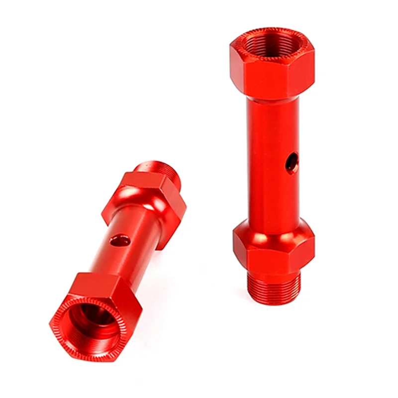 CNC Metal Rear Wheel Dual Wheel Axle for 1/5 HPI ROFUN BAHA ROVAN KM BAJA 5B 5T 5SC SS Rc Car Parts,Red