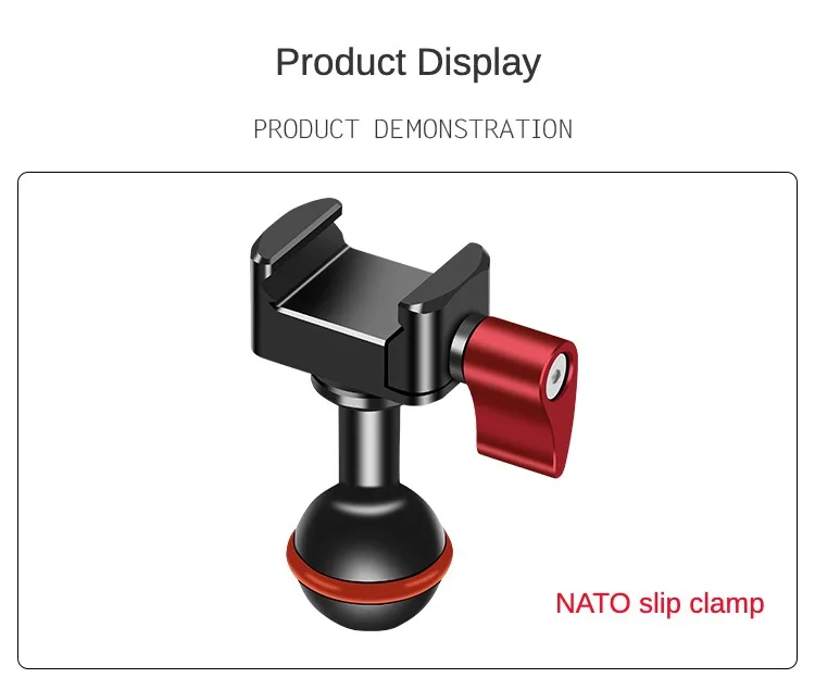 Minitor Magic Arm Dual Head 20 mm Kugelkopf NATO-Klemme Kaltschuhhalterung 1/4 Schraube für DSLR-Kamerakäfig Fülllicht LED-Mikrofonhalterung – Detail 10