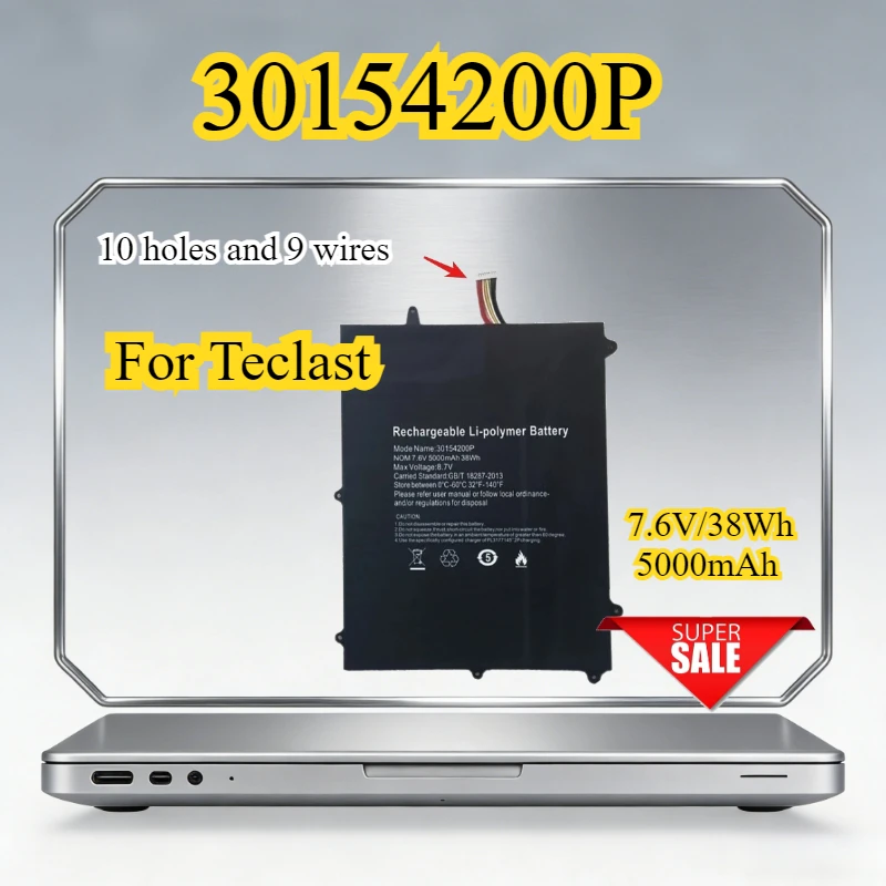 New 30154200P 31154200 Laptop Battery for Jumper Teclast F6 Pro F6 Plus / Viadimira Nazora 19C Replacement Battery  Bateria 7.6V