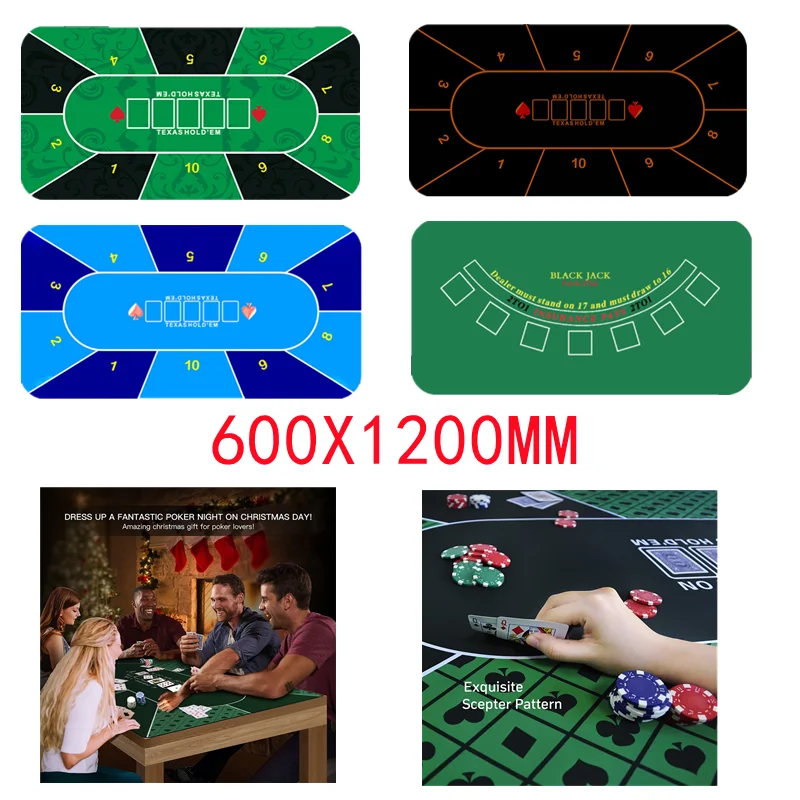 ホールデムポーカー厚手マット-ロックエッジ-600x1200x2mm-ゴムとフランネル製-高級テーブルクロス-テキサスホールデム専用