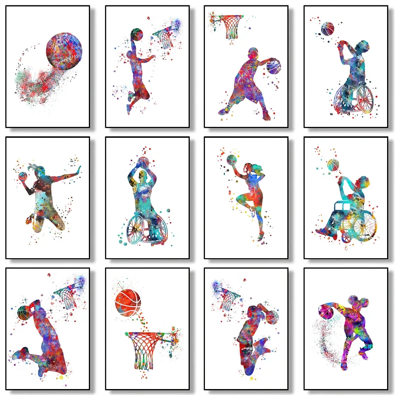 1PC Basketball Star Basketball Player Graffiti Art Canvas Painting Posters and Prints Wall Art Pictures for Living Room Home