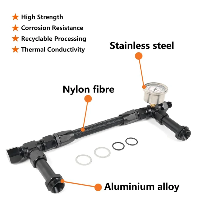 A80X-For Holley 4150 متوافق مع 8AN خط الوقود المزدوج مع مقياس الضغط-7/8 "-20 تركيب المكربن الخيط #5