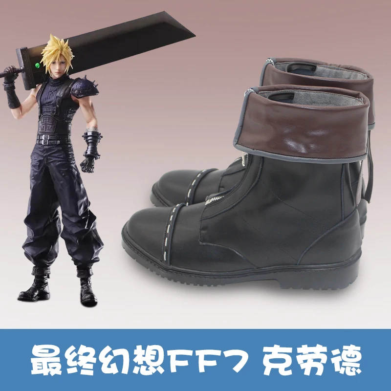 Jogo Final Fantasy VII Cloud Strife Cosplay Sapatos Botas Halloween Festa de Natal Botas de Couro PU