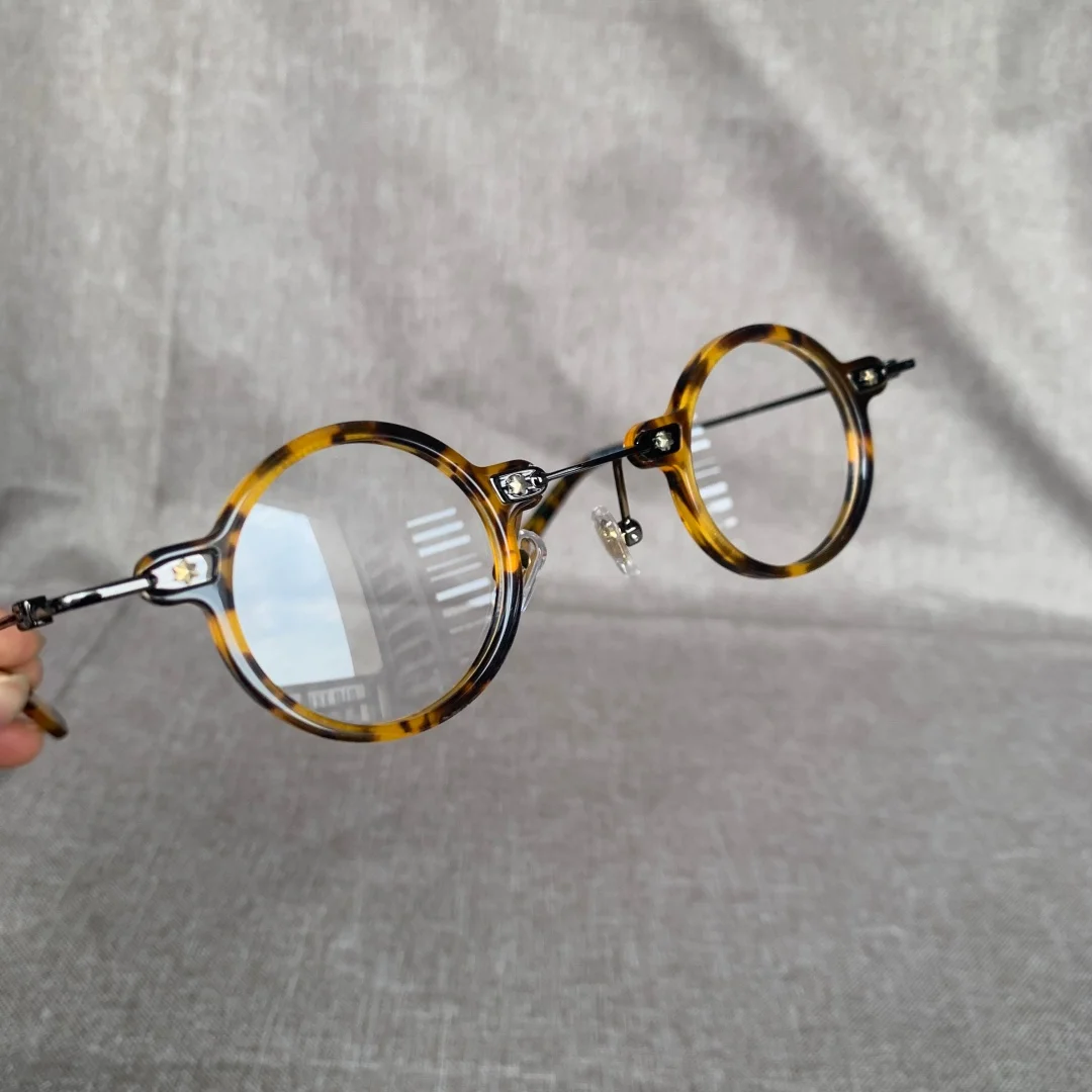 

36mm Acetate Reading Glasses Men Japanese Handmade Retro Small Round Eyeglasses Frame Man Blue Light Myopia Prescription Eyewear