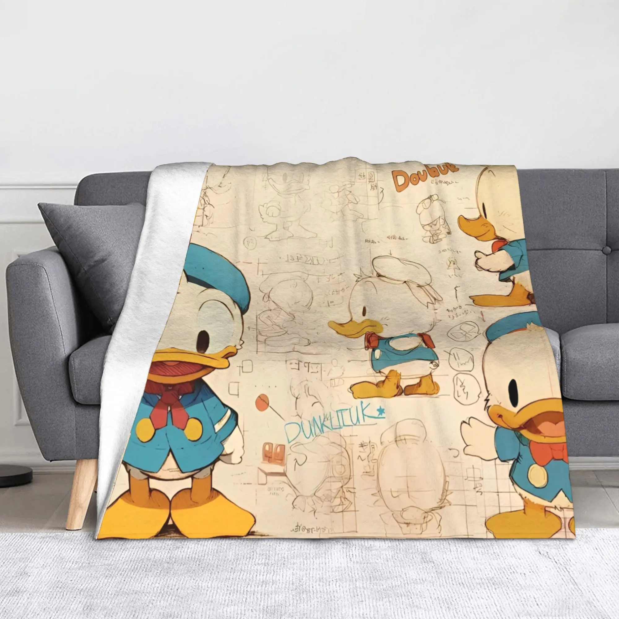 

Super Soft Donald Duck Throw Blanket Premium Flannel Fleece Lightweight Bed Blanket Fuzzy Plush Blankets All Season Use