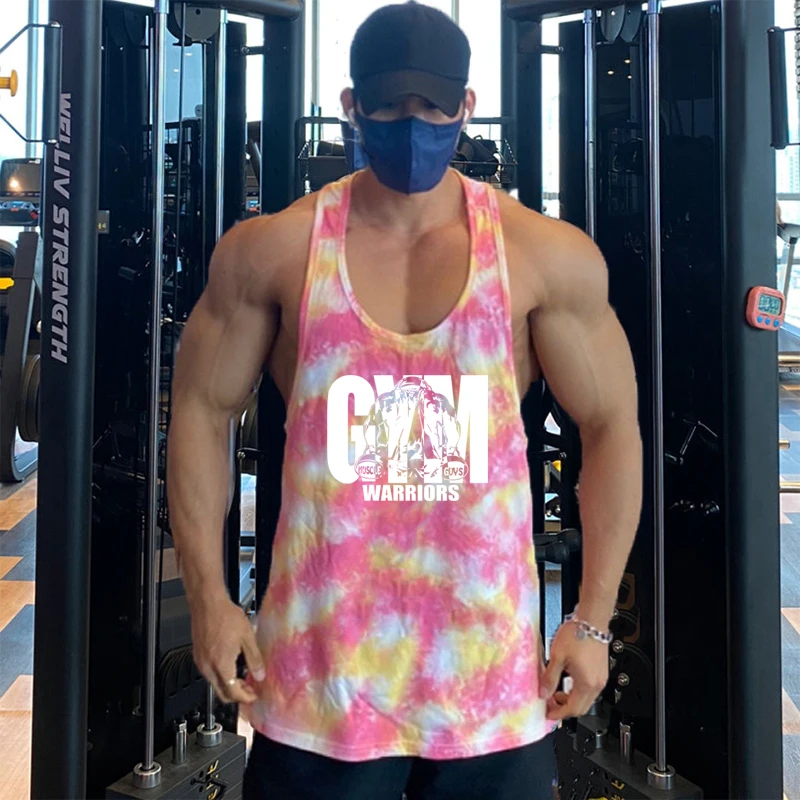 Summer Camouflage Mens Muscle Vest Y Back Gym Clothing Bodybuilding Fitness Tank Top Sleeveless Shirt Workout Stringer Singlets