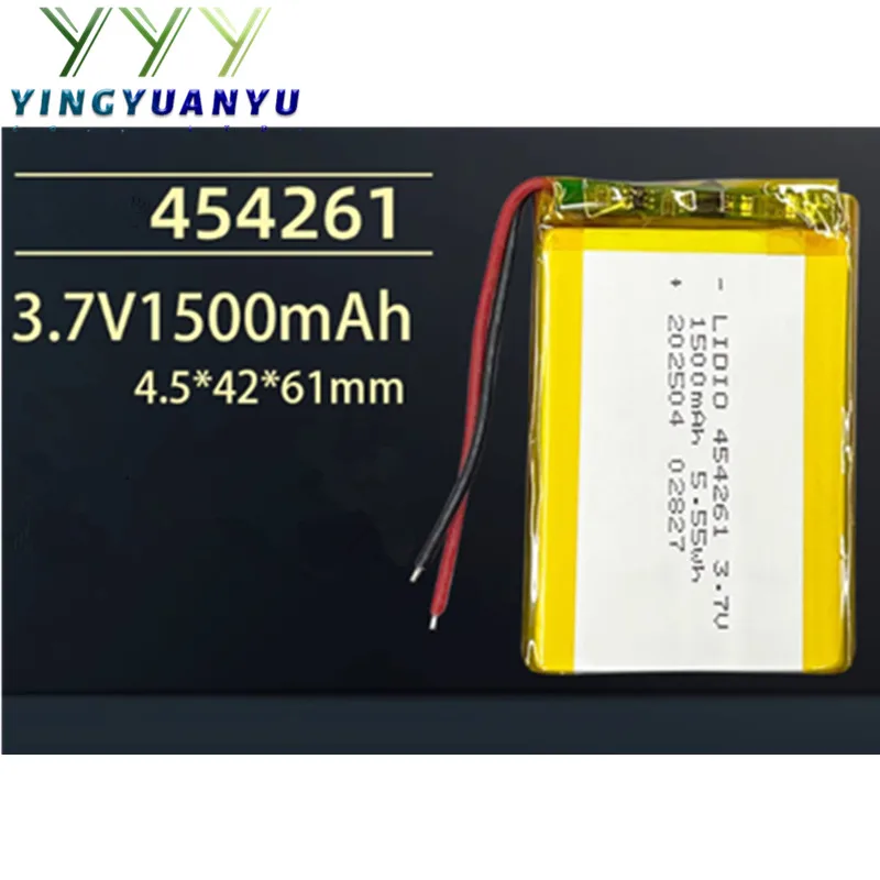 3.7v 1500mAh 454261 Polymer Lithium Battery For E-book makeup mirror Li Lipo Rechargeable Batteries
