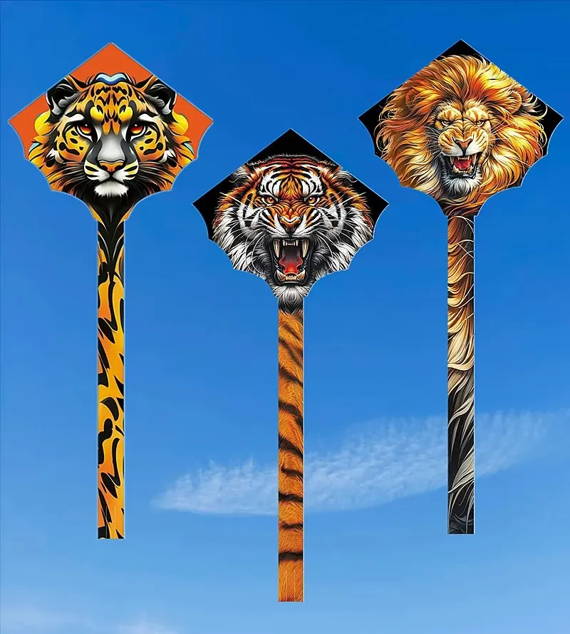 free shipping tiger kites flying for kids kites factory lion kite nyion fabic Kite surfing show dragon butterfly table tennis