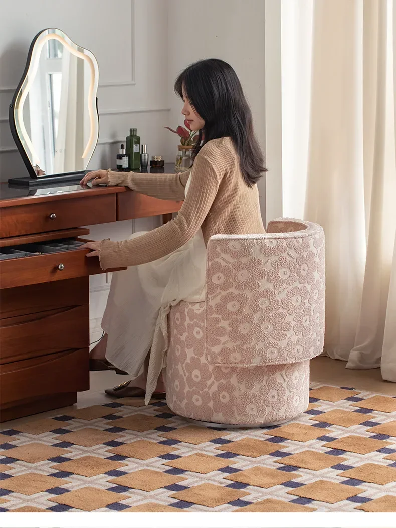 DSA Princess Style Makeup Stool Cream Style Makeup Stool Light Luxury Premium Master Bedroom Rotary Back Chair