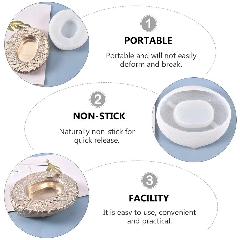 

Crystal Epoxy Mold DIY Making Molds Storage Case Tool Ashtray Handmade White Decor