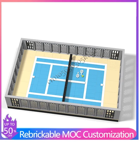 335 ELEMENTÓW Dom Ulica Tenisowy Boisko na MILS MOC Personalizowany Modułowy Zestaw Klocków Kreatywny Projekt DIY Zabawka dla Chłopców Prezent na Boże Narodzenie