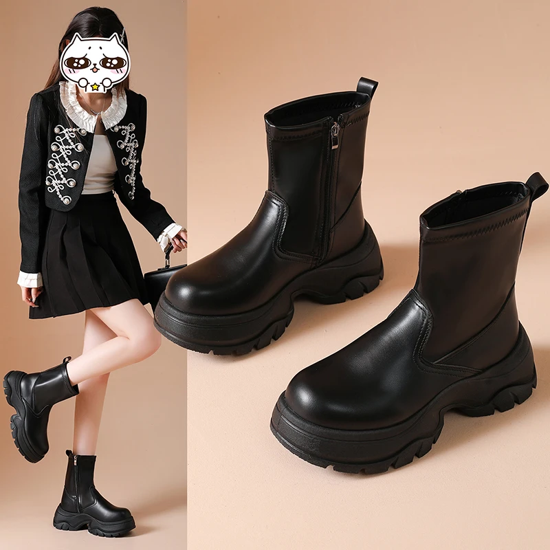 

2025 High Quality Women Boots Flat Heel Anti Slip Sole Vintage Casual Style for Streetwear All Match Design NEW Boot
