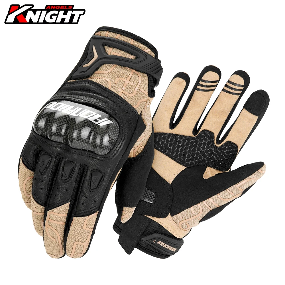 

Leather Motorcycle Gloves Waterproof Touch Screen Full Finger Gloves Protective Anti-fall Carbon Fibre Non-slip Riding Gloves