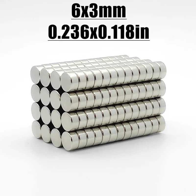 10/50/100/200 adet 6x3 neodimyum mıknatıs 6mm x 3mm N35 Round yuvarlak süper güçlü güçlü kalıcı manyetik Imanes disk 6*3 levha