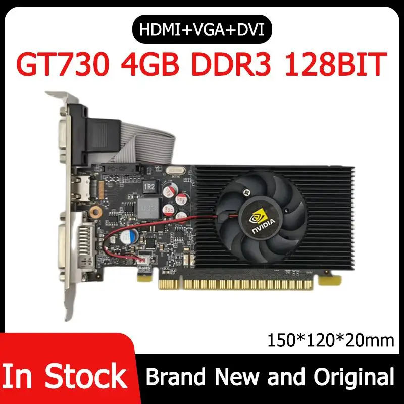 Go! 4GB DDR3 Desktop PC Graphics Cards PCI-express2.0 16X Computer Graphics Cards HDMI-Compatible+VGA+DVI Low Noise for Laptop