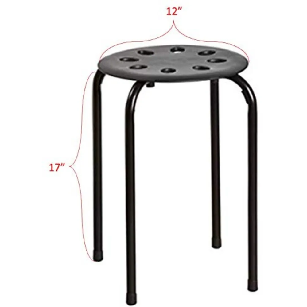 Commercial Furniture Stacking Stools for Kids and Adults, 17.75" Standard Height Portable Nesting Office and Classroom