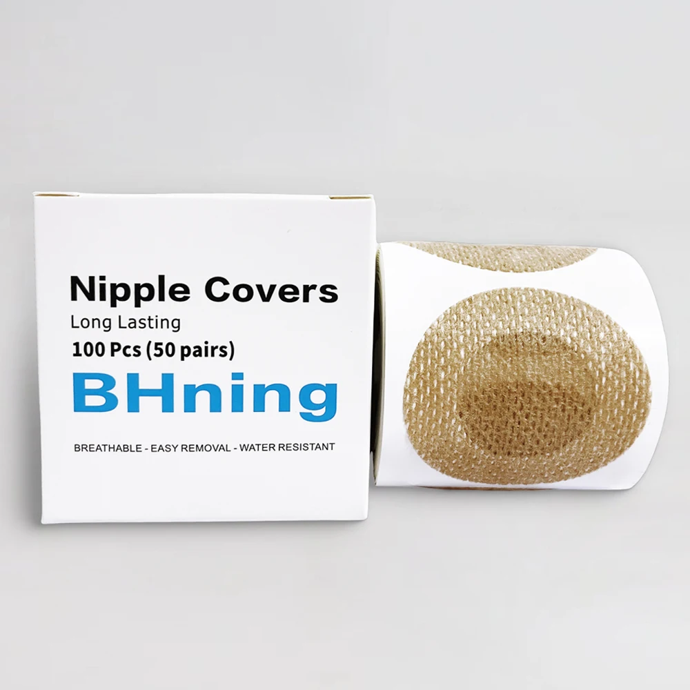 100 Pcs. (50 pairs) Ultra-Comfort Nipple Cover For Men Women,1.77in (45mm) Diameter Beige Stickers For Running