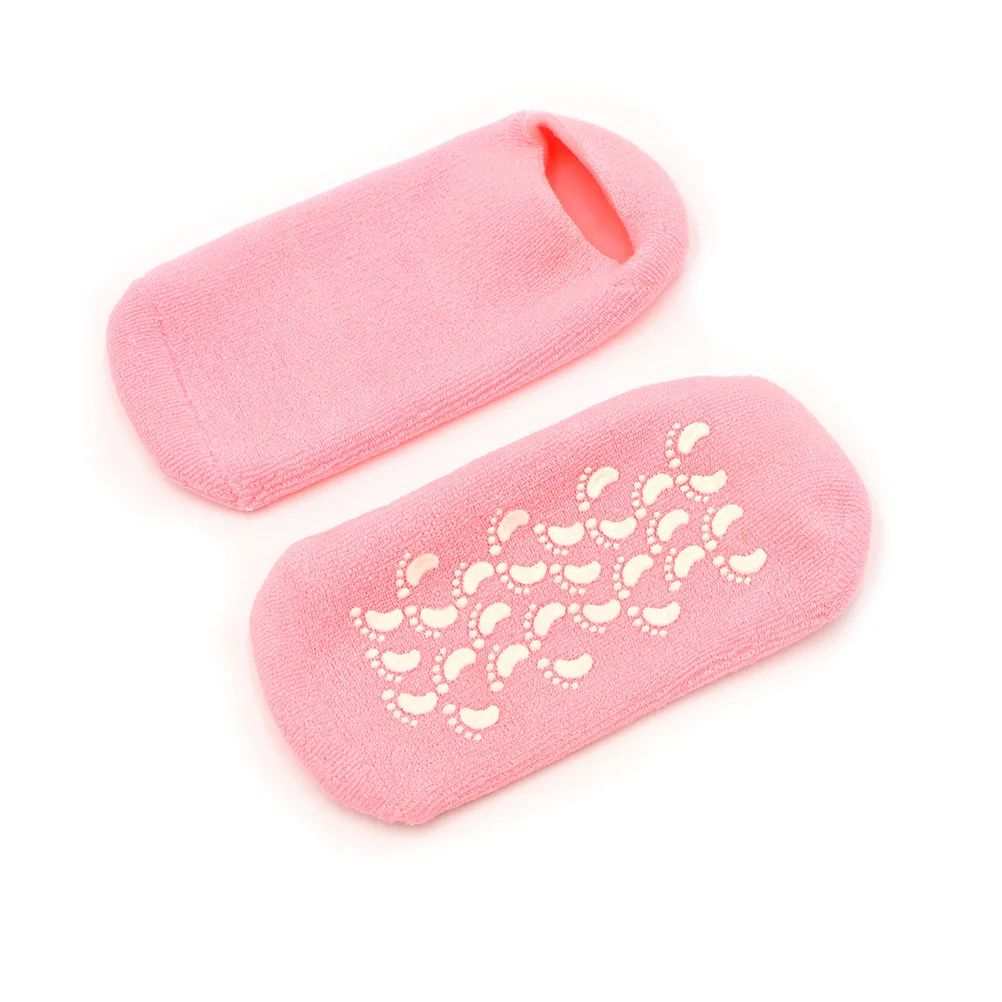 Chaussettes en gel pour femmes, 1 paire, huile essentielle, plante, hydratant, rose, Cfgel