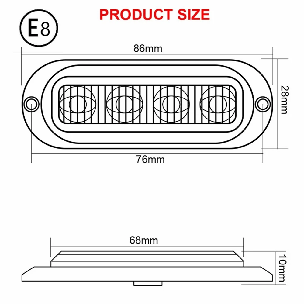 4PCS Trailer Truck Side Maker Lights 12v-24v White LED Grill Lights Sealed Smoked Lens Position Turn Signal Lights