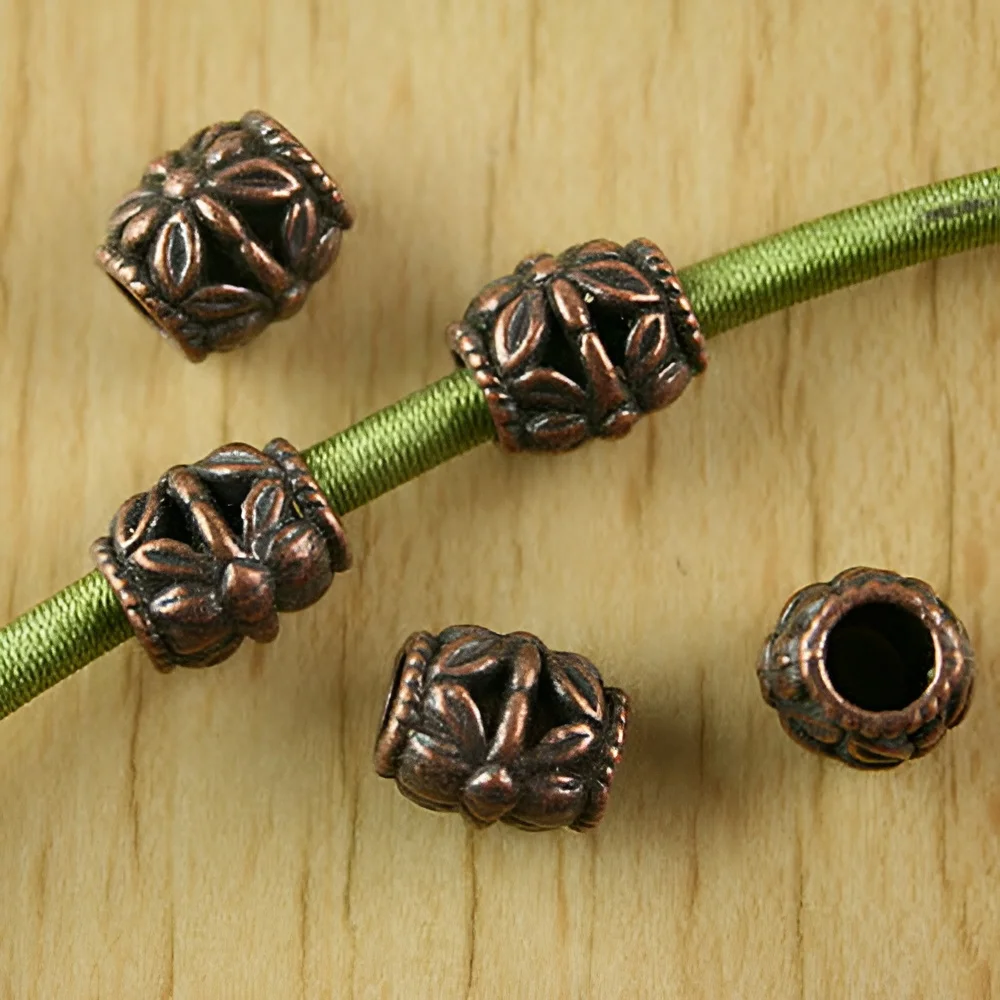 

15pcs 10.9x9.5mm hole is 4.9mm copper-tone flower spacer beads h2159