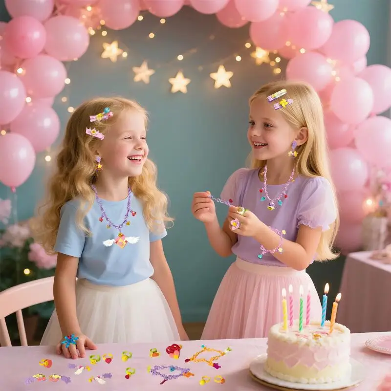 Mädchen-Schönheitsspielzeug, Kind, Mädchen, Make-up, DIY, Basteln, Schmuck, Halskette, Stirnband, Armband, glitzerndes Haar, Juwel, Geburtstagsgeschenke, 7 bis 12 Jahre